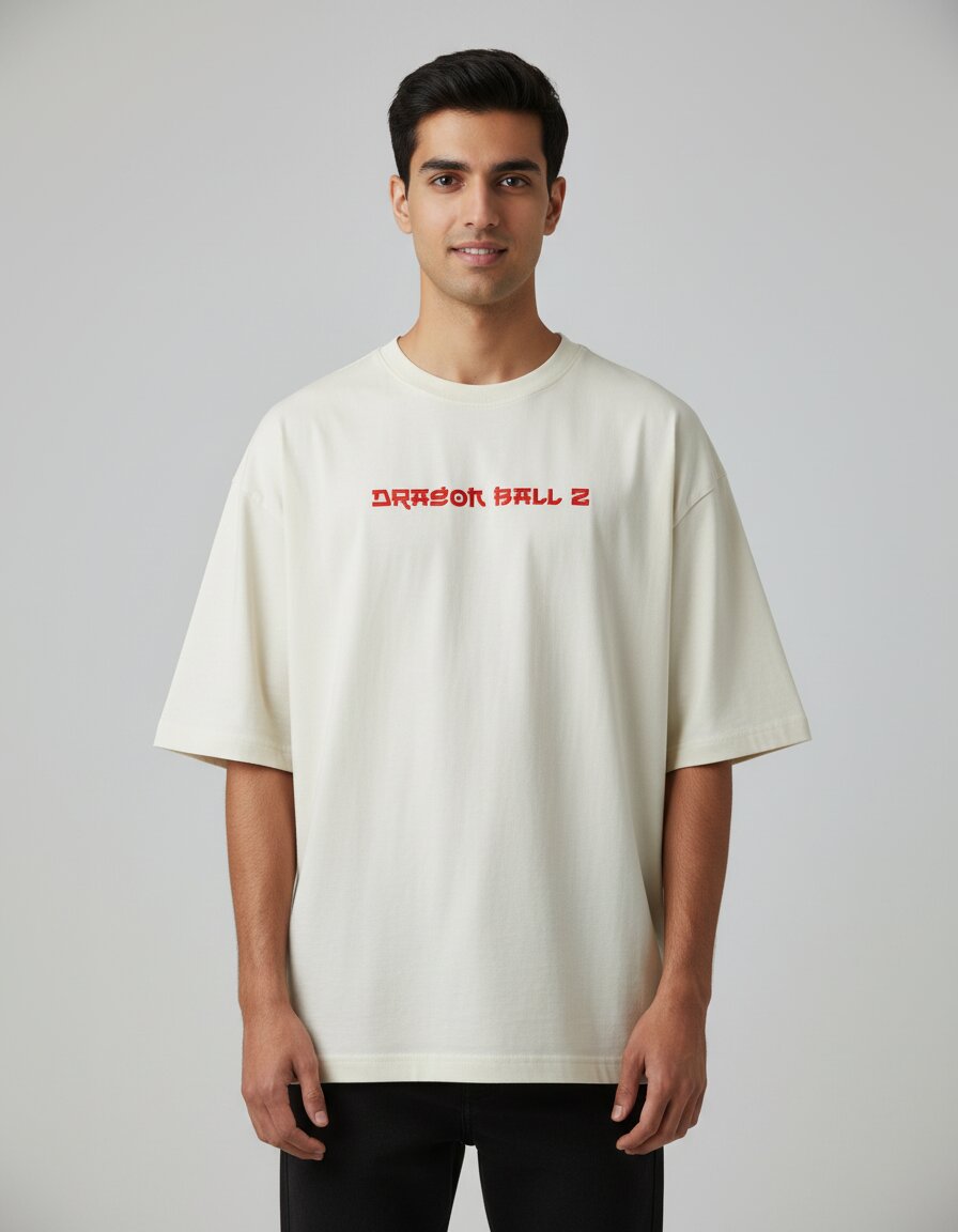 dragon ball z front text print oversized tshirt verb style dragon ball z red text front print oversized tshirt unisex off white india